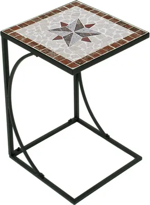 Produktbild von Beistelltisch mit Mosaik GARDA-120 in braun/grau/rot/beige, B/H/T: ca. 35/53/35 cm