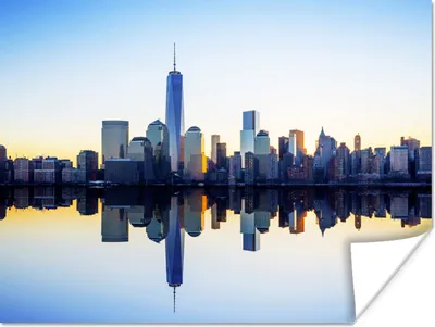 Produktbild von MuchoWow® Poster Skyline - New York - Wasser 160x120 cm - Foto Plakat
