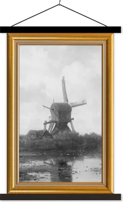 Produktbild von MuchoWow® Textilposter Kunst - Alte Meister - Liste - Gold 40x60 cm mit schwarzem Rahmen - Wanddekorationen