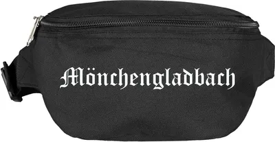 Produktbild von Mönchengladbach Bauchtasche - Altdeutsch bedruckt - Gürteltasche Hipbag Schwarz