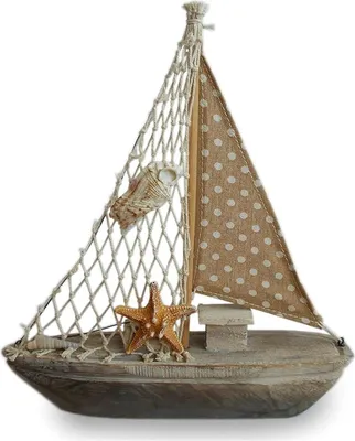 Produktbild von Fischerboot Holz Segel aus Netz