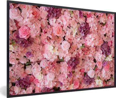 Produktbild von MuchoWow® MuchoWow® Gerahmtes Poster Blumen - Rosa - Rosen 30x20 cm - Poster mit zchwarzem Bilderrahmen - Kunstdruck - Bild-Poster
