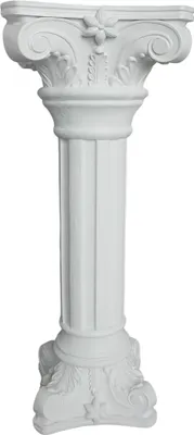 Produktbild von Relaxdays griechische Säule, HxBxT: 85 x 32 x 32 cm, Blumenständer, Gartendeko, antik, frostsicher, Kunststein, weiß