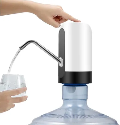 Produktbild von Automatische elektrische Wasserpumpe Gallonen-Wasserspender wiederaufladbare universelle geraeuschfreie Wasserflaschenpumpe mit Schalter und USB-Kabel fuer das Heimbuero im Freien