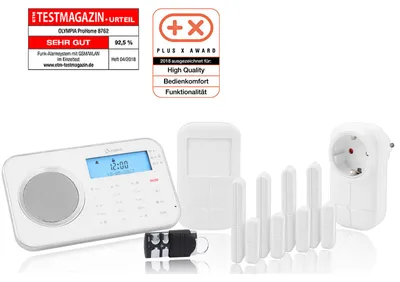 Produktbild von Olympia Pro Home 8762 Funk Haus Alarmanlage mit WLAN/GSM und Smart Home Funktionen