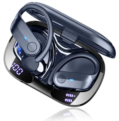 Obrázok produktu pre Bezdrôtové slúchadlá Bluetooth, 70 hodín výdrže, slúchadlá do uší, športové, vodotesné (IP8), tmavomodrá farba