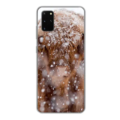 Produktbild von MuchoWow® Handyhülle Schutzhülle Hülle für Samsung Galaxy S20 Plus Schottischer Highlander - Hörner - Schnee Silikon Softcase Handy Hülle - Hartschale