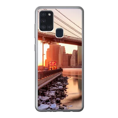 Produktbild von MuchoWow® Handyhülle Schutzhülle Hülle für Samsung Galaxy A21s New York - Brooklyn - Brücke Silikon Softcase Handy Hülle - Hartschale