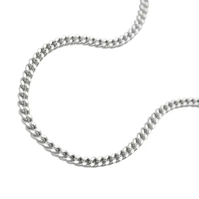Produktbild von Kette 14mm Flachpanzerkette 2x diamantiert Silber 925 60cm silber 1,4mm