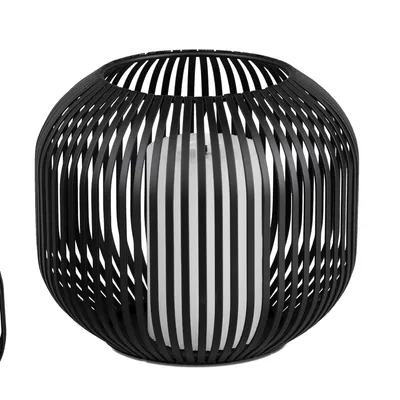 Produktbild von Windlicht Wili Stäbe in Kugelform H. 18cm schwarz aus Metall Formano