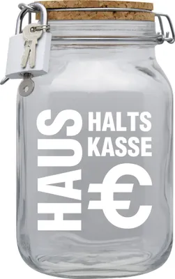 Produktbild von Spardose Geld Geschenk Ideen Haushalts Kasse Transparent Größe XL 2 Liter