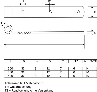 Produktbild von Langbänder einseitig gerollt, ohne Kegel, 600 x 40 x 5 mm, Edelstahl-Effekt
