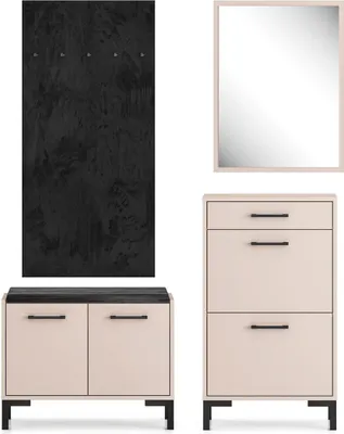 Produktbild von Garderoben-Set Oiven Flurgarderobe Cashmere schwarz Ausführung wählbar