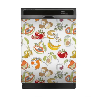 Produktbild von Magnete Dekorative 60x70 cm Küche Magnetmatte Spülmaschine - Obst und Gemüse
