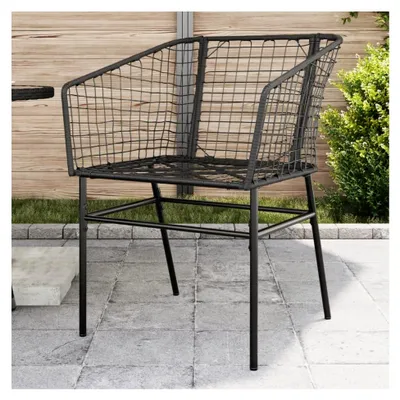 Produktbild von Gartenstühle, Set mit 2 Stück, Polyrattan, schwarz, Stühle für den Außenbereich