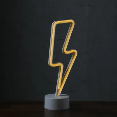 Produktbild von LED NEON Figur BLITZ - Neonlicht - H: 30cm - Batterie oder USB Betrieb - stehend - warmweiß