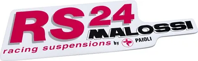 Produktbild von Malossi Aufkleber Sticker RS24 Racing Suspensions kompatibel mit Paioli pink schwarz, mittel 144 x 45mm