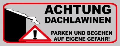 Immagine prodotto di vianmo Insegna di latta 10x27 cm Achtung Dachlawinen Gefahr