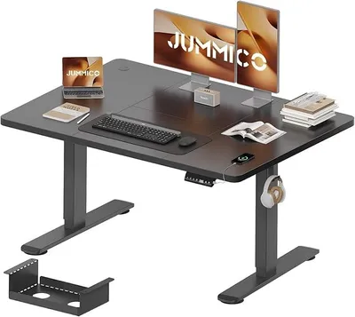Produktbild von Höhenverstellbarer Schreibtisch 140 x 70 cm mit Kabelwanne, Höhenverstellbar Elektrisch Stehpult mit USB-Buchse, Computertisch, Ergonomischer Steh-Sitz Tisch, Bürotisch, Schwarz