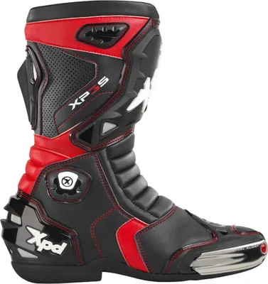 Image de Bottes de moto XPD XP3-S, noires/rouges, taille 41