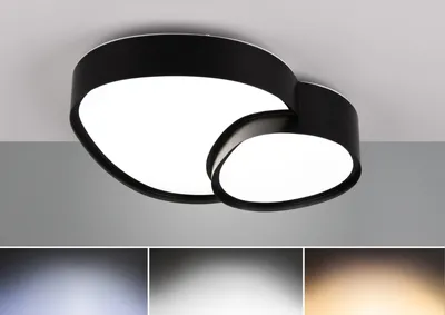 Obrázok produktu pre Trio Rise LED stropné svetlo 21W stmievateľné čierne matné CCT nastaviteľná farba svetla nočné svetlo