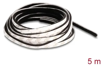 Zdjęcie produktu dla Samoprzylepna taśma szczotkowa 5 mm czarna, 5 m – uszczelka do drzwi/okien