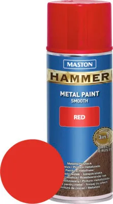 Produktbild von Sprühlack Maston Hammer Metallschutz glatt rot 400 ml