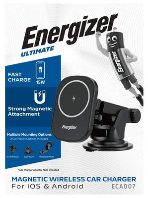 Obrázek produktu pro Energizer ECA007, Auto, USB, Bezdrátové nabíjení, Černá