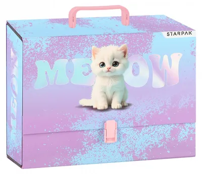 Imagen del producto de Carpeta con asa, tamaño A4, 9 cm, diseño "Gato Adorable", marca Starpak