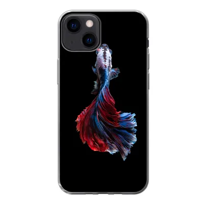 Produktbild von MuchoWow® Handyhülle Schutzhülle Hülle für iPhone 13 Fisch - Schwanz - Schwarz Silikon Softcase Handy Hülle - Karteninhaber