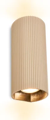 Immagine prodotto di Briloner  Applique da parete up/downlight 8,5x20x8 cm attacco GU10 max. 9W struttura a scanalature beige - Lampada parete soggiorno camera da letto corridoio