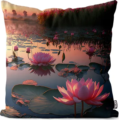 Produktbild von VOID See Teichrosen Garten Blumen Kissenbezug Kissenhülle sofa couch wohnzimmer dekoration wasserfest Outdoor Garten Kissen bezug deko