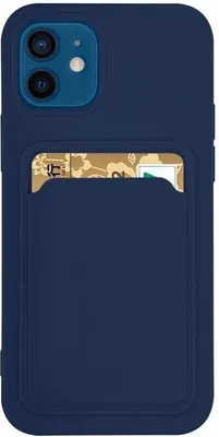 Produktbild von Card Case Silikon Wallet Case mit Kartenfach und Dokumenten für Samsung Galaxy A73 Marineblau