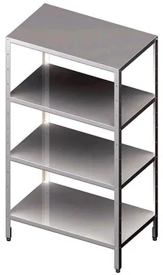 Productafbeelding van Regal ECO met gladde bodem, afmetingen 600x400x1800 mm, zelfmontage (AISI201)