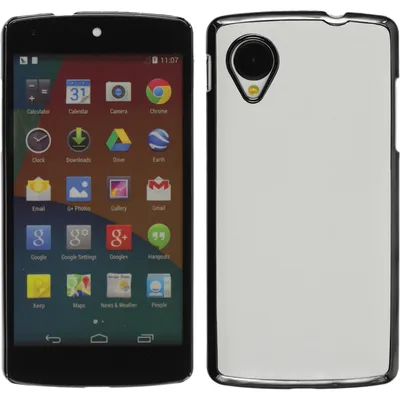 Produktbild von PhoneNatic Case kompatibel mit Google Nexus 5 - Hülle weiß Lederoptik Hard-case + 2 Schutzfolien