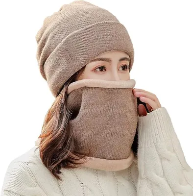 Produktbild von Winter-Set Mütze Schlauchschal Warm Plüschfutter Uni Beige