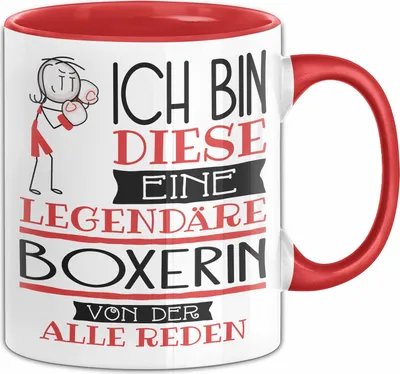Produktbild von Boxerin Tasse Geschenk Ich Bin Diese Eine Legendäre Boxerin Von Der Alle Reden Geschenkidee Geburtstag Weihnachten (Rot)
