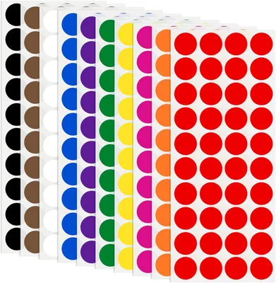 Image de Points adhésifs ronds de 20 mm, 1600 pièces, 10 couleurs, pour le bureau et l'école