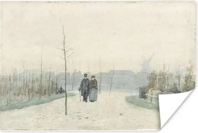 Produktbild von MuchoWow® Poster Altes Paar in einem neu angelegten Park - Gemälde von Anton Mauve 120x80 cm - Bilder