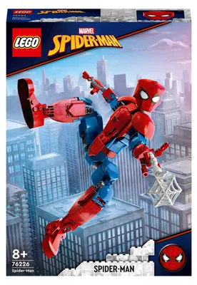 Produktbild von LEGO Marvel Spider-Man Figur, voll bewegliches Action-Spielzeug, sammelbare Superhelden-Actionfigur, Fanartikel für Fans der Filme, Geschenk für Jungen und Mädchen 76226
