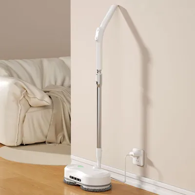 Produktbild von AIORBER Kabelloser Elektrischer Wischmopp mit Sprühfunktion, LED, für Fliesen, Holz, 50 Min Laufzeit, 290ml Tank, Einstellbarer Stiel, Weiß