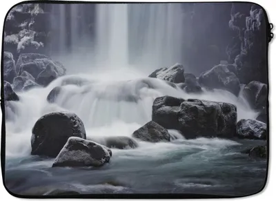 Produktbild von MuchoWow® Laptop Hülle 13 Zoll Wasserfall - Steine - Natur Laptoptasche - Laptophülle - Sleeve - Rundumschutz