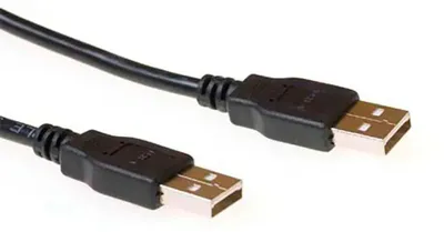 Produktbild von ACT USB 2.0 Connection Cable Black 5.0m, 5 m, USB A, USB A, Männlich/Männlich, Schwarz