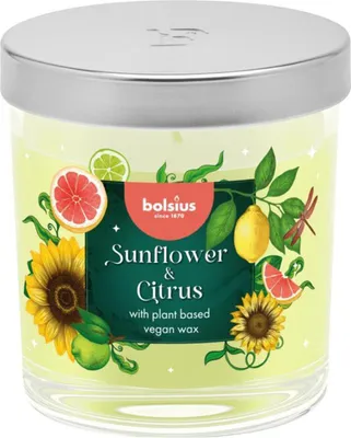 Obrázek produktu pro Nohel Garden Svíčka ve skle SLUNEČNICE A CITRUS d7x8cm, kovové víčko