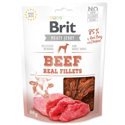 Produktbild von Brit Jerky Snack, Snacks, Hund, Adult, Rind, 80 g, Zuckerfrei