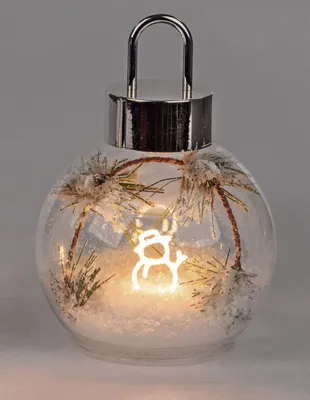 Produktbild von formano LED Deko Kugel 17 cm Glas Tanne Schnee Timer 6h/18h Weihnachtsdeko