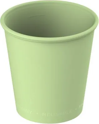 Produktbild von Mehrweg Kaffeebecher geselliges grün, 10,5 cm Höhe, recycelbar, BPA-frei, spülmaschinengeeignet