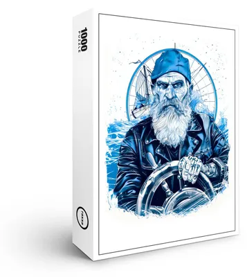 Produktbild von raxxa Premium-Puzzle "Sailor Steering Ship Wheel In Maritime Setting", 1000 Teile