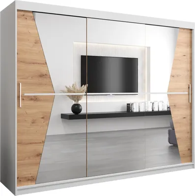 Produktbild von Kleiderschrank, Schiebetürenschrank Schlafzimmer, Schrank mit Spiegel MAROKO 250 cm