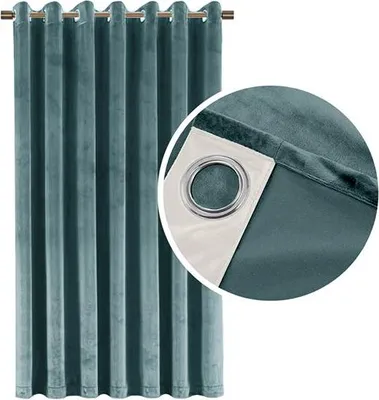 Produktbild von Velours-Verdunkelungsvorhang 90 % lichtundurchlässig – Blau, extra schwerer Stoff, mit Ösen (Ringen), 140 × 250 cm